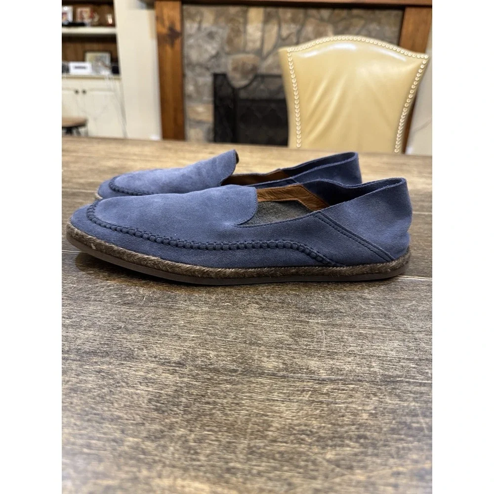 Aquatalia Men's Nick Suede Loafer MADE IN ITALY Steel Blue Slip On Size‎ 10
